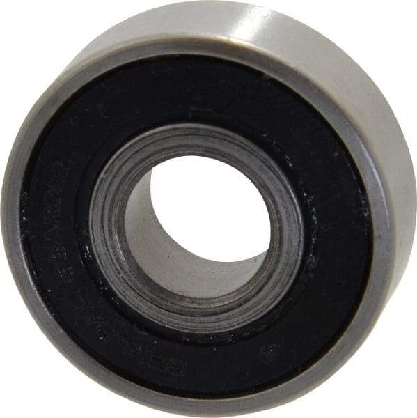 Value Collection - 1/2" Bore Diam, 1-3/8" OD, Double Seal Unground Retainer Type Radial Ball Bearing - 7/16" Wide, 1 Row, Round Bore, 915 Lb Dynamic Capacity - Exact Industrial Supply