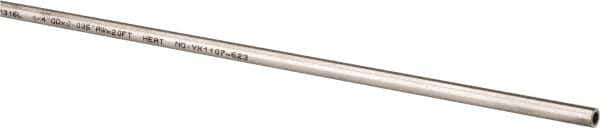 Value Collection - 6' Long, 1/4" OD, 316 Stainless Steel Tube - 0.035" Wall Thickness - Exact Industrial Supply