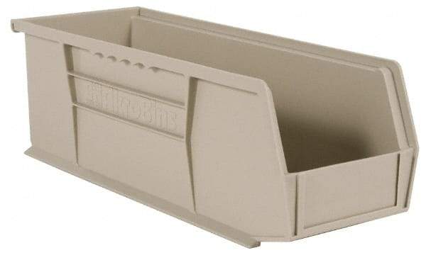 Akro-Mils - 20 Lb. Load Capacity, 10-7/8" Deep, Gray Polymer Hopper Stacking Bin - 4" High x 4-1/8" Wide x 10-7/8" Long - Exact Industrial Supply