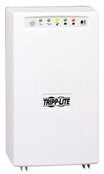 Tripp-Lite - 12 Amp, 1,500 VA, Wall Mount Line Interactive Backup Uninterruptible Power Supply - Backup 7 min with Full Load & 20 min with Half Load, 120 VAC Input & Output, 980 Watt Output, 1 Phases, 6 Outlets - Exact Industrial Supply