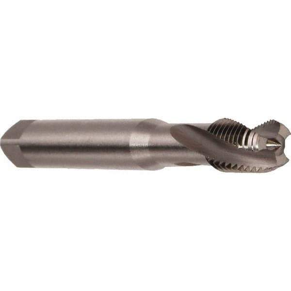 Emuge - M5x0.80 Metric 3 Flute 6H Modified Bottoming Spiral Flute Tap - Cobalt, Bright Finish, 70mm OAL, Right Hand Flute, Right Hand Thread, Series Rekord D - Exact Industrial Supply