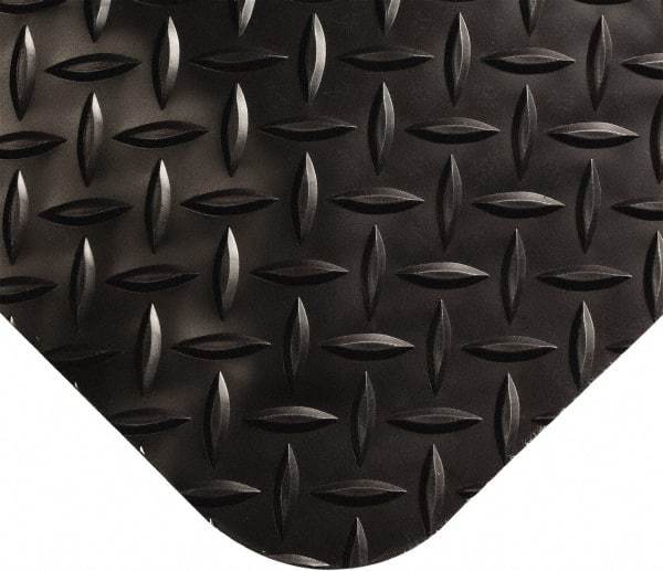 Wearwell - 9' Long x 4' Wide, Dry Environment, Anti-Fatigue Matting - Black, Vinyl with Nitrile Blend Base, Beveled on 4 Sides - Exact Industrial Supply