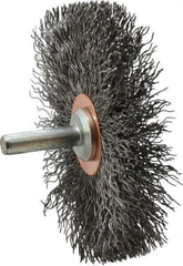 Anderson - 3" Brush Diam, Crimped, End Brush - 1/4" Diam Shank, 20,000 Max RPM - Exact Industrial Supply
