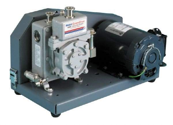 Welch Vacuum - 1 hp Rotary Vane Vaccum Pump - 115/230 Volts, 10.6 CFM, 20" Long x 14.1" Wide x 15.4" High - Exact Industrial Supply
