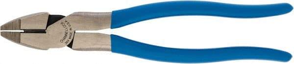 Channellock - 9" OAL, 1-17/32" Jaw Length x 1-5/16" Jaw Width, Linesman's Pliers - Standard Jaw, Rounded Nose Head, Plastic Dipped Handles - Exact Industrial Supply