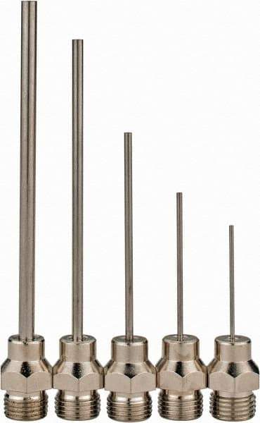 Value Collection - Blow Gun 5 Piece Needle Set - 1/8 MPT, 1-3/16, 1-3/4, 15/16, 2-15/32 & 2-3/4" Long - Exact Industrial Supply