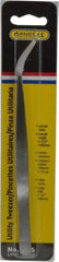 General - 6-1/2" OAL Utility Tweezers - X-LG, Curved Smooth Points - Exact Industrial Supply