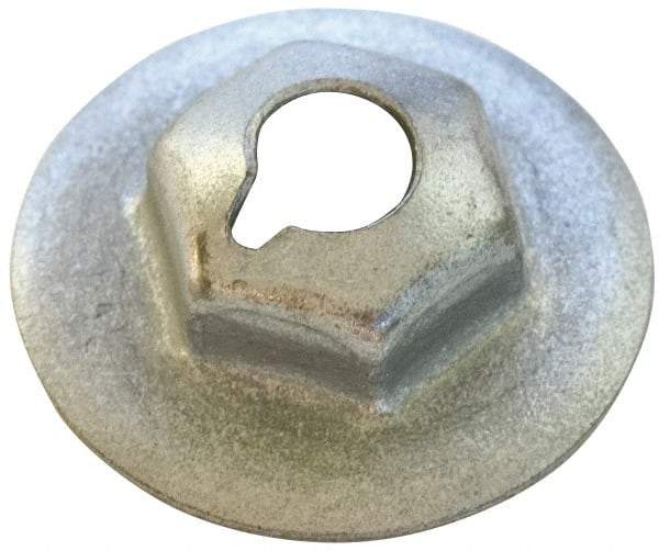 Au-Ve-Co Products - #10-32, 1/2" OD, 3/8" Width Across Flats Washer Lock Nut - Zinc-Plated Spring Steel, For Use with Threaded Fasteners - Exact Industrial Supply