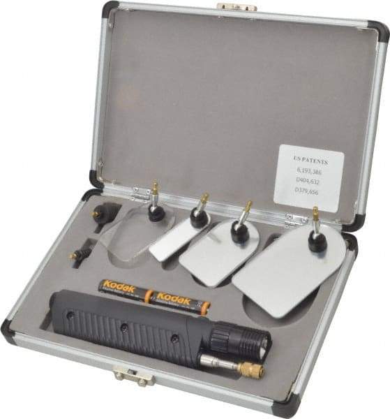 Mayhew - 9 Piece Lighted Retrieving Tool Kit - Contains Acrylic Inspection Mirrors - Exact Industrial Supply