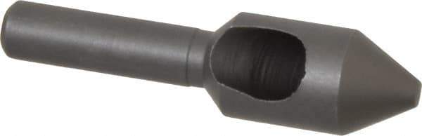 Weldon - 7/16" Head Diam, 1/4" Shank Diam, 60° High Speed Steel Countersink - Bright Finish, 1-3/4" OAL, Single End, Straight Shank, Right Hand Cut - Exact Industrial Supply
