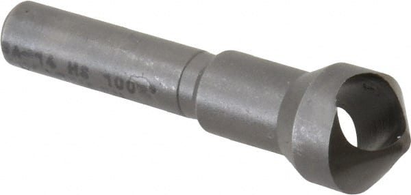 Weldon - 7/16" Head Diam, 1/4" Shank Diam, 100° High Speed Steel Countersink - Exact Industrial Supply