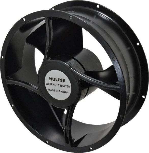 Value Collection - 230 Volts, AC, 550 CFM, Round Tube Axial Fan - 0.19 Amp Rating, 1,400 to 1,650 RPM, 10" High x 10" Wide x 3-1/2" Deep - Exact Industrial Supply
