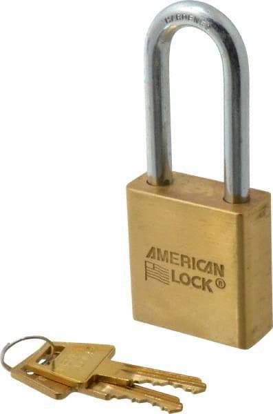 American Lock - 3/4" Shackle Clearance, Keyed Alike Padlock - 5/16" Shackle Diam, Steel - Exact Industrial Supply
