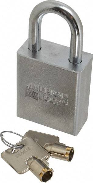 American Lock - 3/4" Shackle Clearance, Keyed Alike Tubular Padlock - 5/16" Shackle Diam, Steel - Exact Industrial Supply