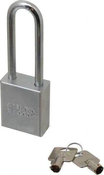 American Lock - 3/4" Shackle Clearance, Keyed Different Tubular Padlock - 5/16" Shackle Diam, Steel - Exact Industrial Supply