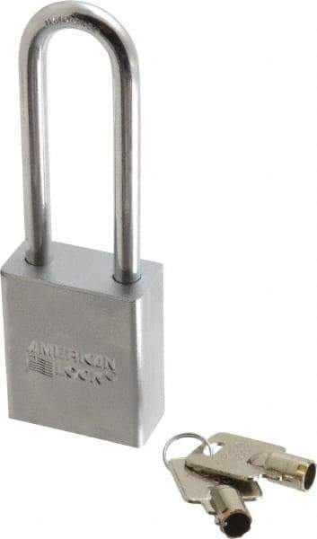 American Lock - 3/4" Shackle Clearance, Keyed Alike Tubular Padlock - 5/16" Shackle Diam, Steel - Exact Industrial Supply