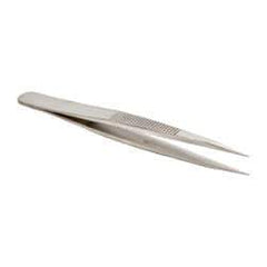 Value Collection - 4-3/8" OAL AC-SA Precision Tweezers - Heavy Tip with Serrated Shank - Exact Industrial Supply