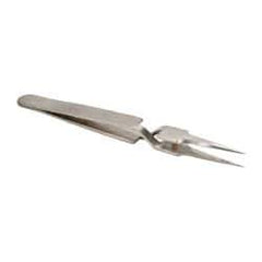 Value Collection - 4-11/32" OAL N5 Reverse Action Tweezers - Long & Very Fine Point - Exact Industrial Supply