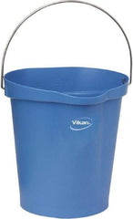 Vikan - 3 Gal, Polypropylene Round Blue Single Pail with Pour Spout - Handle Included - Exact Industrial Supply