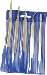Value Collection - Stainless Steel Tweezer Set - 5 Piece - Exact Industrial Supply