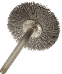 Anderson - 1" OD, 1/8" Shank Diam, Crimped Stainless Steel Wheel Brush - 0.005" Filament Diam, 25,000 RPM - Exact Industrial Supply