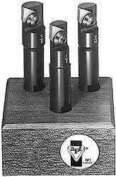 APT - 1/2 to 5/8" Cutting Diam, Straight Shank, Indexable Tridex End Mill Set - 3 and 5 Insert, EMM Carbide Toolholder, Series Miniature - Exact Industrial Supply