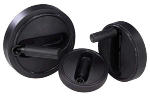 KIPP - 6.3" Diam, Thermoplastic Handwheel with Handle - 1.8" Hub Diam - Exact Industrial Supply