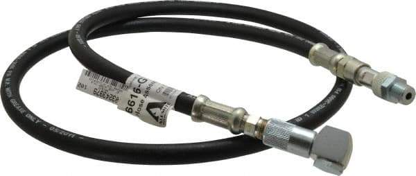 Alemite - 5-1/2' Long, Grease Gun Hose & Coupler Assembly - Includes Check Valve & Swivel - Exact Industrial Supply