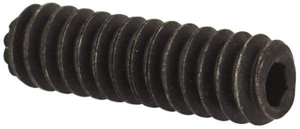 Value Collection - #4-40 UNC, 3/8" OAL, Knurled Cup Point Set Screw - Grade 8 Alloy Steel, 0.05" Key - Exact Industrial Supply