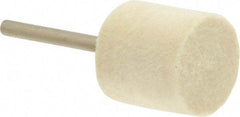 Value Collection - 3/4" Diam, 1/8" Shank Diam, Cylinder Shaped Mounted Bob - Medium Density, 3/4" Head Length, Wool Felt - Exact Industrial Supply