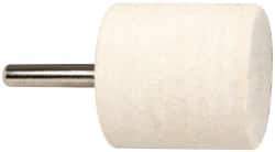 Value Collection - 1-1/2" Diam, 1/4" Shank Diam, Cylinder Shaped Mounted Bob - Medium Density, 1-1/2" Head Length, Wool Felt - Exact Industrial Supply