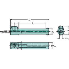 CXS-A1000-05M Cylindrical Shank With Flat To CoroTurn® XS Adaptor - Exact Industrial Supply