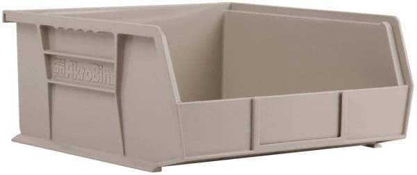 Akro-Mils - 50 Lb. Load Capacity, 10-7/8" Deep, Gray Polymer Hopper Stacking Bin - 5" High x 11" Wide x 10-7/8" Long - Exact Industrial Supply