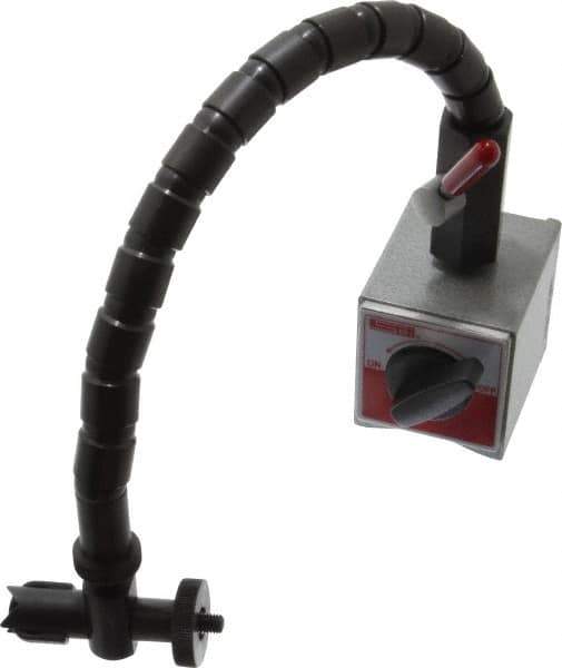 Value Collection - 2-5/16" Long x 2-3/8" Wide x 2-5/32" High Magnetic Indicator Base with On/Off Switch - Flexible Arm - Exact Industrial Supply
