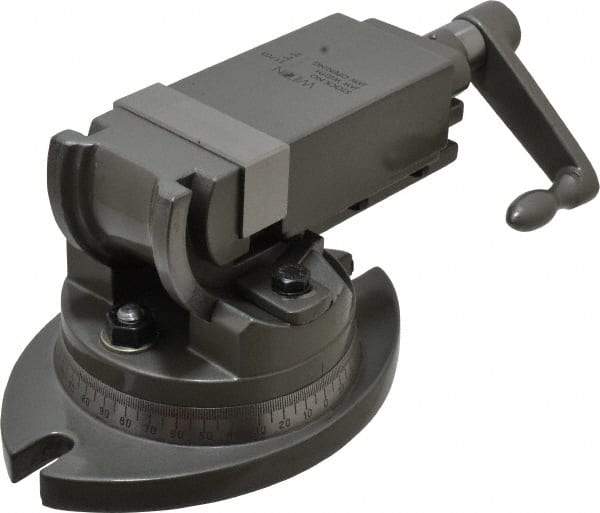 Wilton - 2" Jaw Width, 2" Jaw Opening Capacity, 2-Way Angle Swivel Machine Vise - Manual Operation, 1 Station, 8-29/32" Long x 5" High x 15/16" Deep, Alloy Steel - Exact Industrial Supply