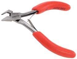 Proto - 4-1/2" OAL, 20 AWG Capacity, Flush Cutter - 3/8" Jaw Length x 7/16" Jaw Width, Angled Tip Head, ESD Cushion Handle - Exact Industrial Supply