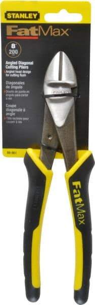 Stanley - 8" OAL, Diagonal Cutter - 1" Jaw Length x 1-1/16" Jaw Width, Oval/Angled Head, Double Injection Molded Handle - Exact Industrial Supply