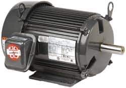 US Motors - 7-1/2 hp, TEFC Enclosure, No Thermal Protection, 880 RPM, 200 Volt, 60 Hz, Three Phase Energy Efficient Motor - Size 256 Frame, Rigid Mount, 1 Speed, Ball Bearings, 25.4 Full Load Amps, F Class Insulation, Reversible - Exact Industrial Supply