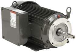 US Motors - 7-1/2 hp, TEFC Enclosure, No Thermal Protection, 3,480 RPM, 230 Volt, 60 Hz, Three Phase Premium Efficient Motor - Size 215JM Frame, Rigid Mount, 1 Speed, Ball Bearings, 30.30 Full Load Amps, F Class Insulation - Exact Industrial Supply
