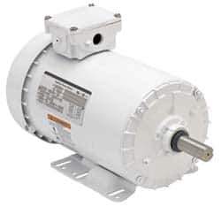 US Motors - 7-1/2 hp, TEFC Enclosure, No Thermal Protection, 1,760 RPM, 208-230/460 Volt, 60 Hz, Three Phase Energy Efficient Motor - Size 213 Frame, Rigid Mount, 1 Speed, Ball Bearings, 20.1-18.3/9.1 Full Load Amps, F Class Insulation, Reversible - Exact Industrial Supply