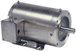 US Motors - TENV Enclosure, No Thermal Protection, 1,725 RPM, 575 Volt, 60 Hz, Three Phase Standard Efficient Motor - Size 56 Frame, C-Face/Base Mount, 1 Speed, Ball Bearings, 1.4 Full Load Amps, F Class Insulation, Reversible - Exact Industrial Supply