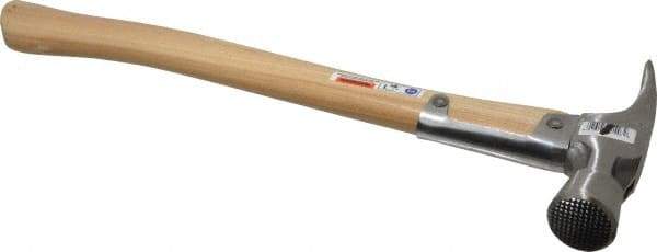 Stanley - 1-3/8 Lb Head, Straight Framing Hammer - 18" OAL, 1-1/2" Face Diam, Checkered Face, Wood Handle - Exact Industrial Supply