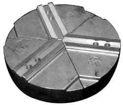 Abbott Workholding Products - 18" & Up Chuck Capacity, 3mm x 60° Serrated Attachment, Round Soft Lathe Chuck Jaw - 3 Jaws, Cast Aluminum, 2.3622" Btw Mount Hole Ctrs, 24" Wide x 4" High, 63/64" Groove, 0.7874" & 20mm Fastener - Exact Industrial Supply