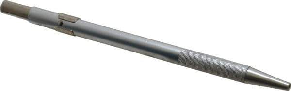 Made in USA - 5-1/2" OAL Retractable Pocket Scriber - Aluminum with Hardened Steel Point - Exact Industrial Supply