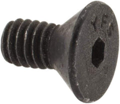 Value Collection - #4-48 UNF Hex Socket Drive, 82° Flat Screw - Alloy Steel, Black Oxide Finish, Fully Threaded, 1/4" OAL - Exact Industrial Supply