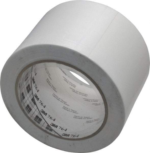3M - White Solid Color Vinyl Tape - 3" Wide x 108' Long x 0.005" Thick, General Traffic - Exact Industrial Supply