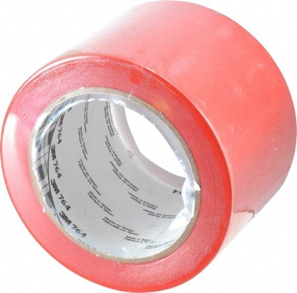 3M - Red Solid Color Vinyl Tape - 3" Wide x 108' Long x 0.005" Thick, General Traffic - Exact Industrial Supply