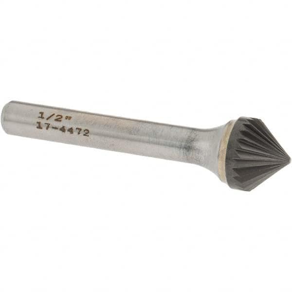 OSG - 1/2" Head Diam, 1/4" Shank Diam, 24 Flute 82° Solid Carbide Countersink - Exact Industrial Supply