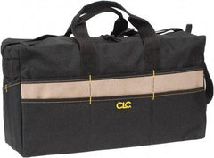 CLC - 17 Pocket Black & Khaki Polyester Tool Bag - 18" Wide x 7" Deep x 9" High - Exact Industrial Supply