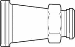 1-1/2 x 1″ Bevel Seat Style Sanitary Stainless Steel Pipe Concentric Reducer Thread x Plain/Nut Connections, Grade 316/316L